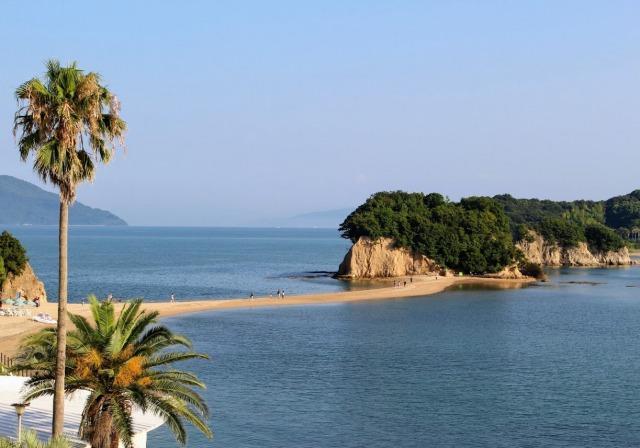 小豆島　国際ホテルから見るエンジェルロード